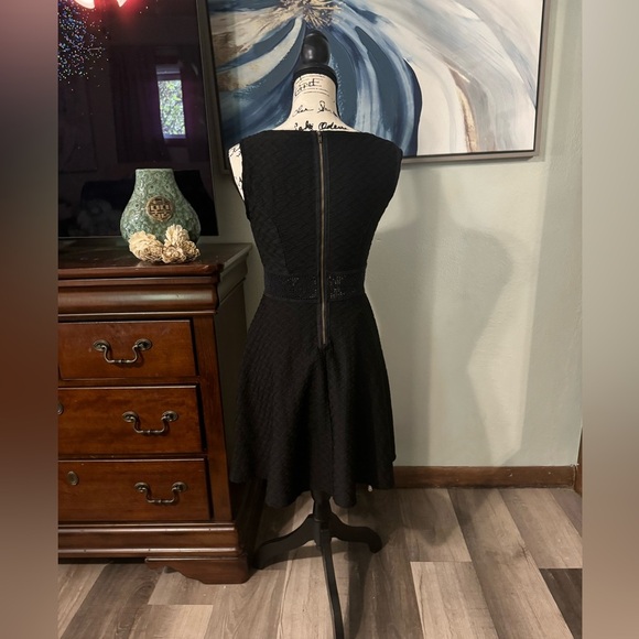 American Rag Textured Crochet-Knit-Trim Skater Dress - Picture 5 of 8